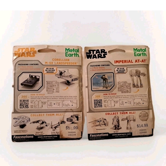Fascinations Metal Earth Star Wars Imperial AT-AT  Hans Speeder Model Kit 5-Cb37 - Picture 3 of 3
